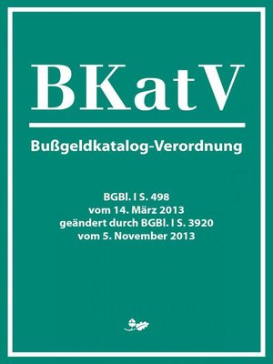 cover image of Bußgeldkatalog-Verordnung (2013)